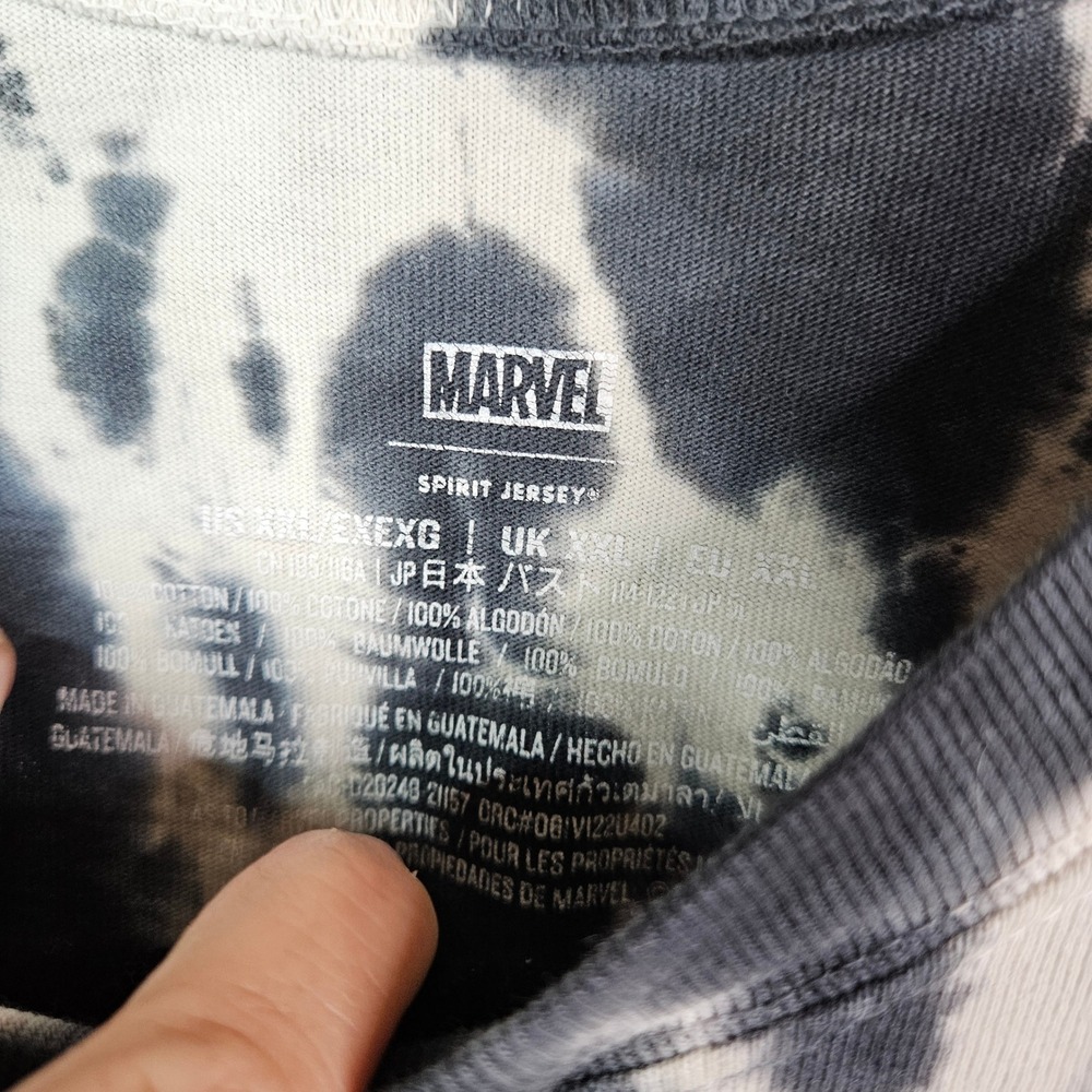 Marvel Spirit Jersey Avengers Tie Dye Long Sleeve Shirt XXL Black White MCU - Picture 5 of 10